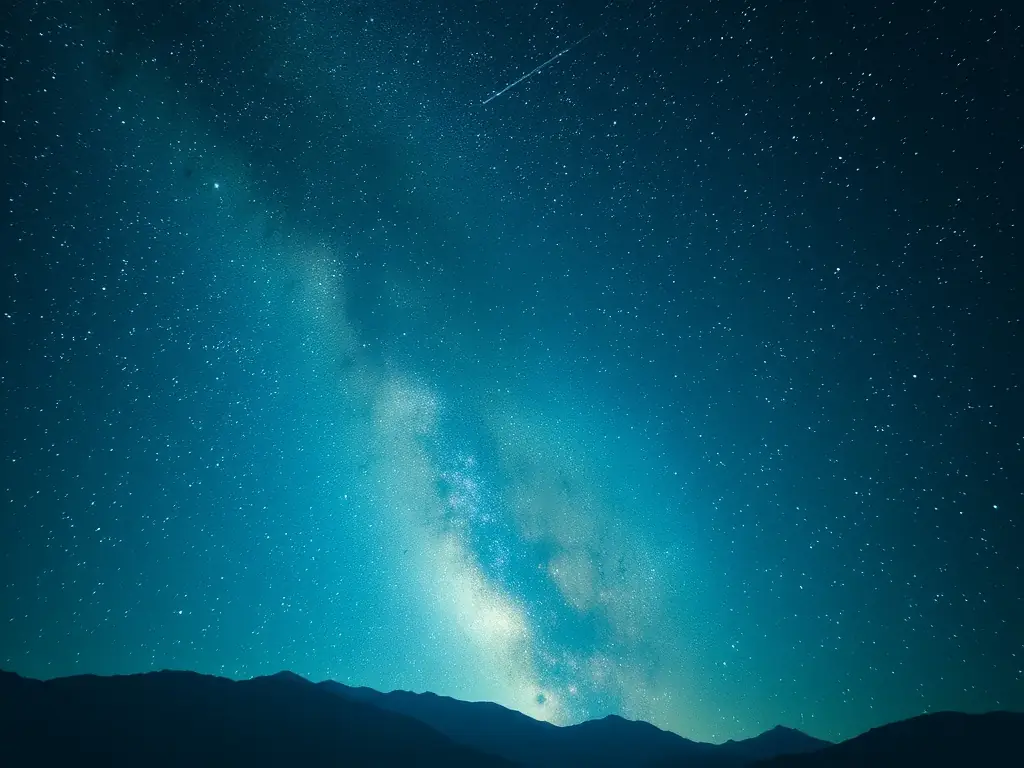 A serene nightscape featuring the Milky Way galaxy stretching over a Dark Sky-certified area in France, showcasing the pristine darkness and natural beauty preserved through Dark Sky France's efforts.