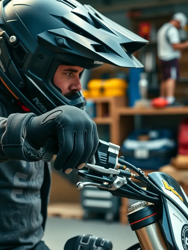 A close-up shot of an experienced rider demonstrating proper technique during a skill development workshop, emphasizing the club's commitment to rider improvement.